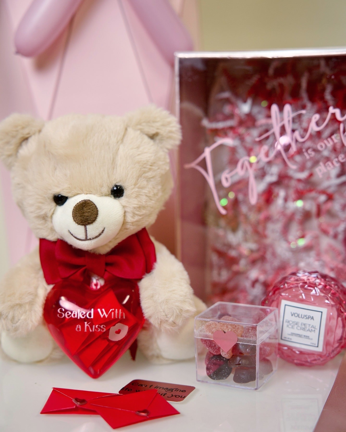 Luxury Balloon Flower Bouquet Gift Set with Teddy Bear – Romantic Gift Box Toronto