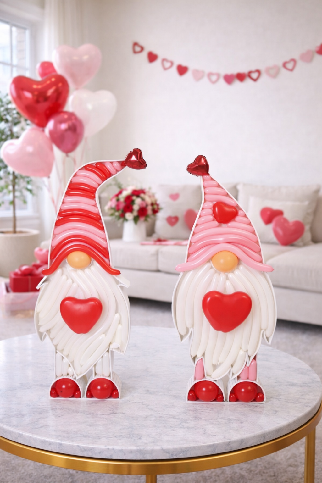 Love Gnome Balloon Duo – Romantic Tabletop Decor Set