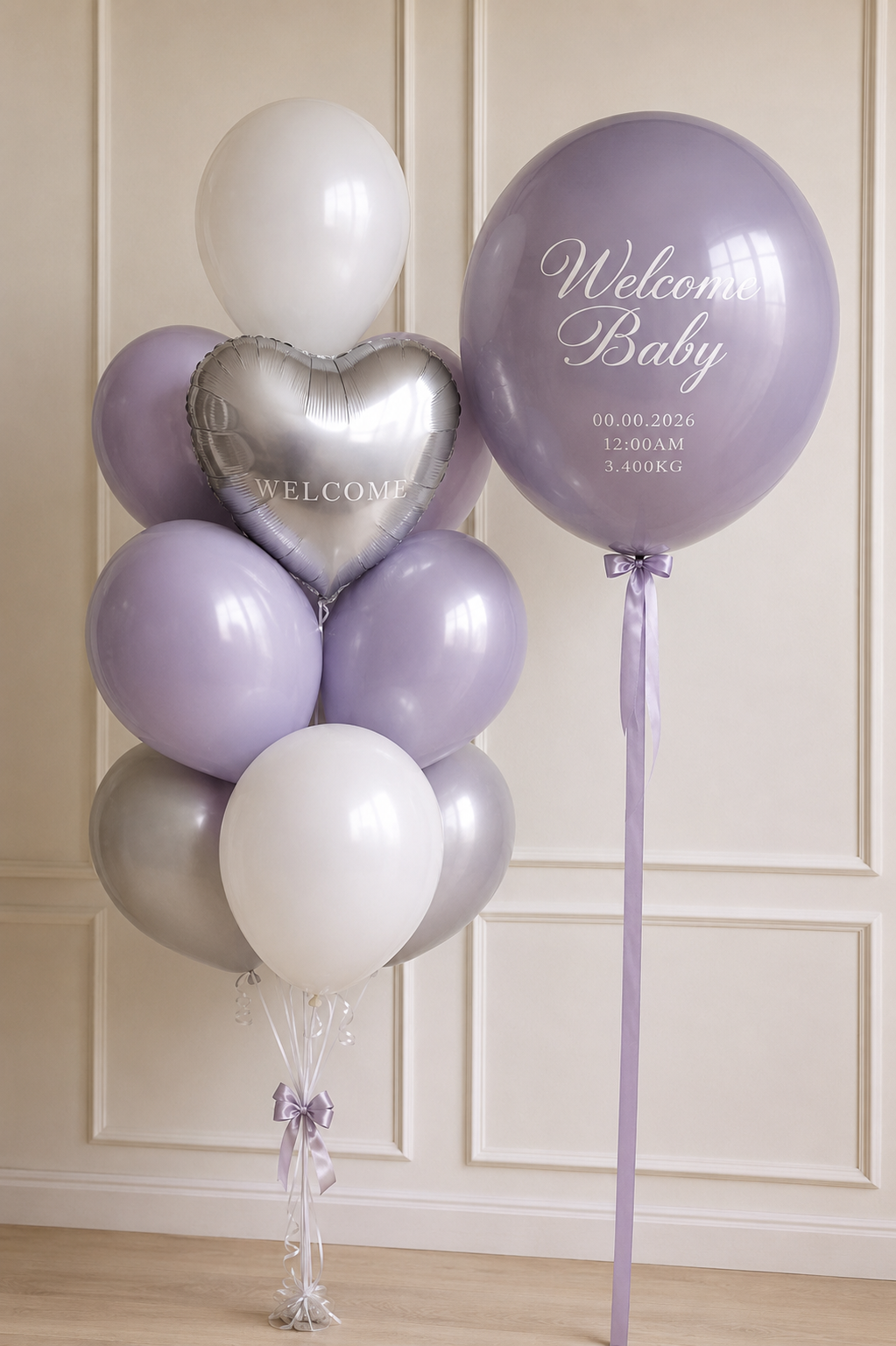 Personalized Welcome Baby Balloon Bouquet