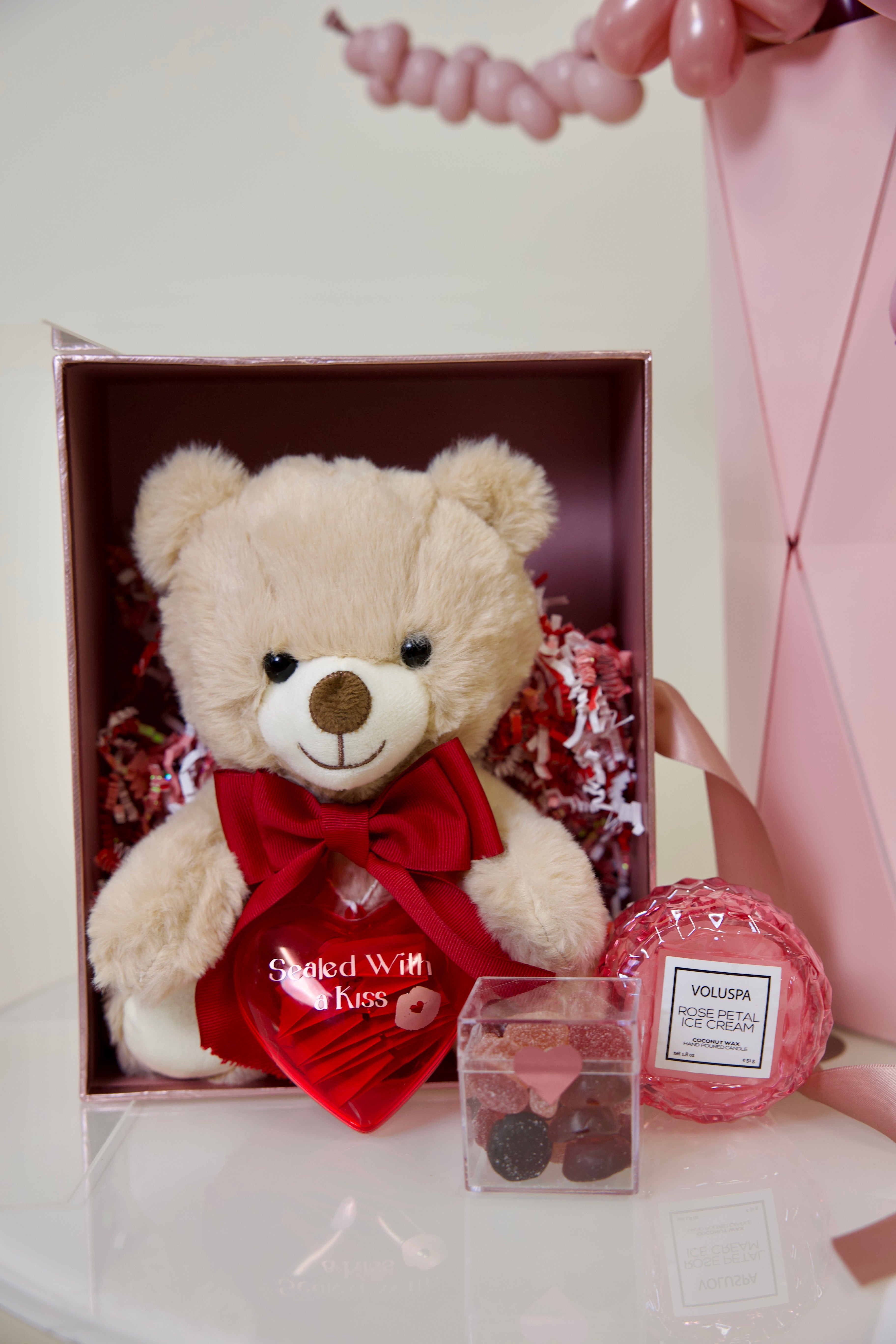 Luxury Balloon Flower Bouquet Gift Set with Teddy Bear – Romantic Gift Box Toronto