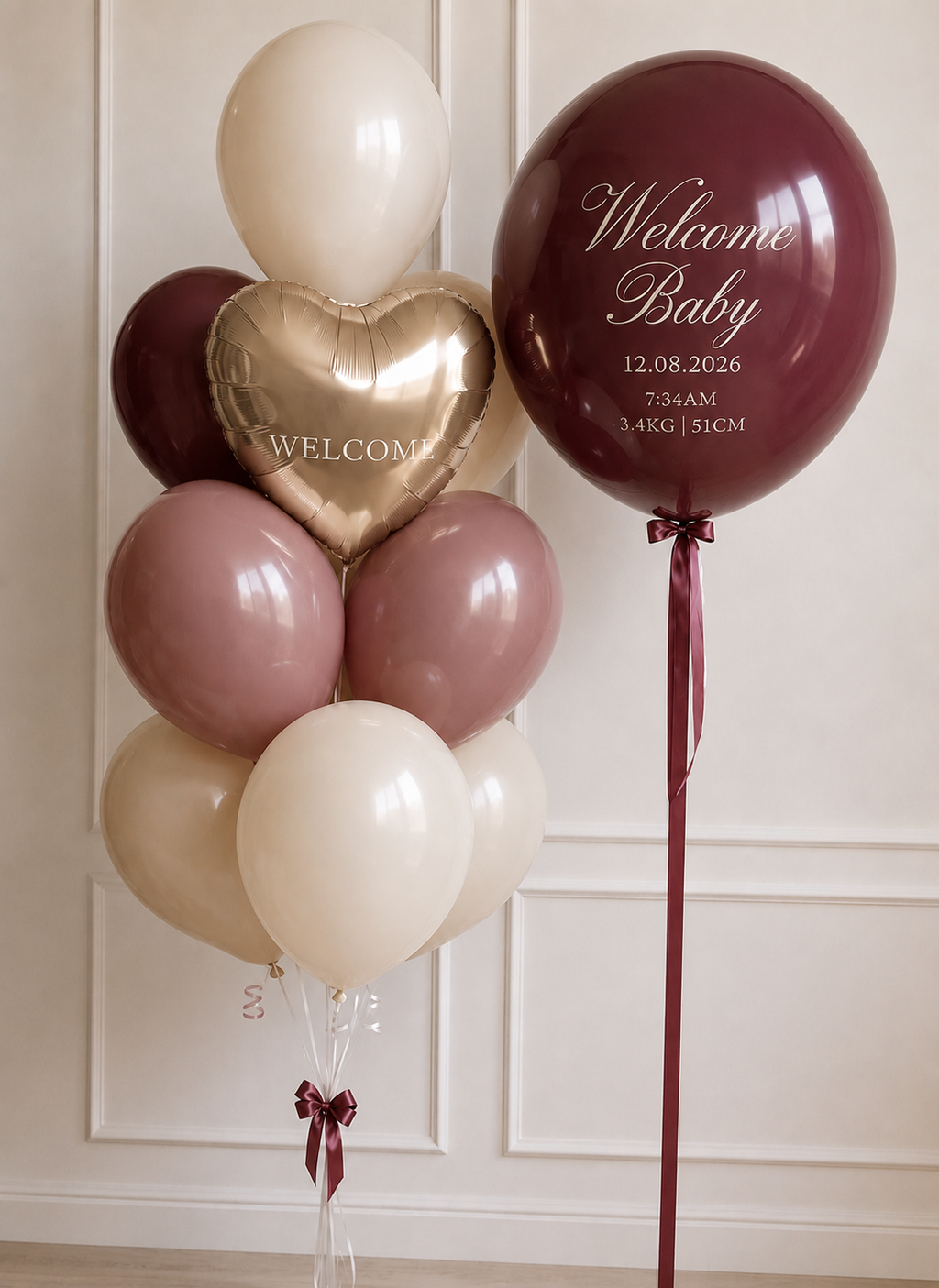 Personalized Welcome Baby Balloon Bouquet