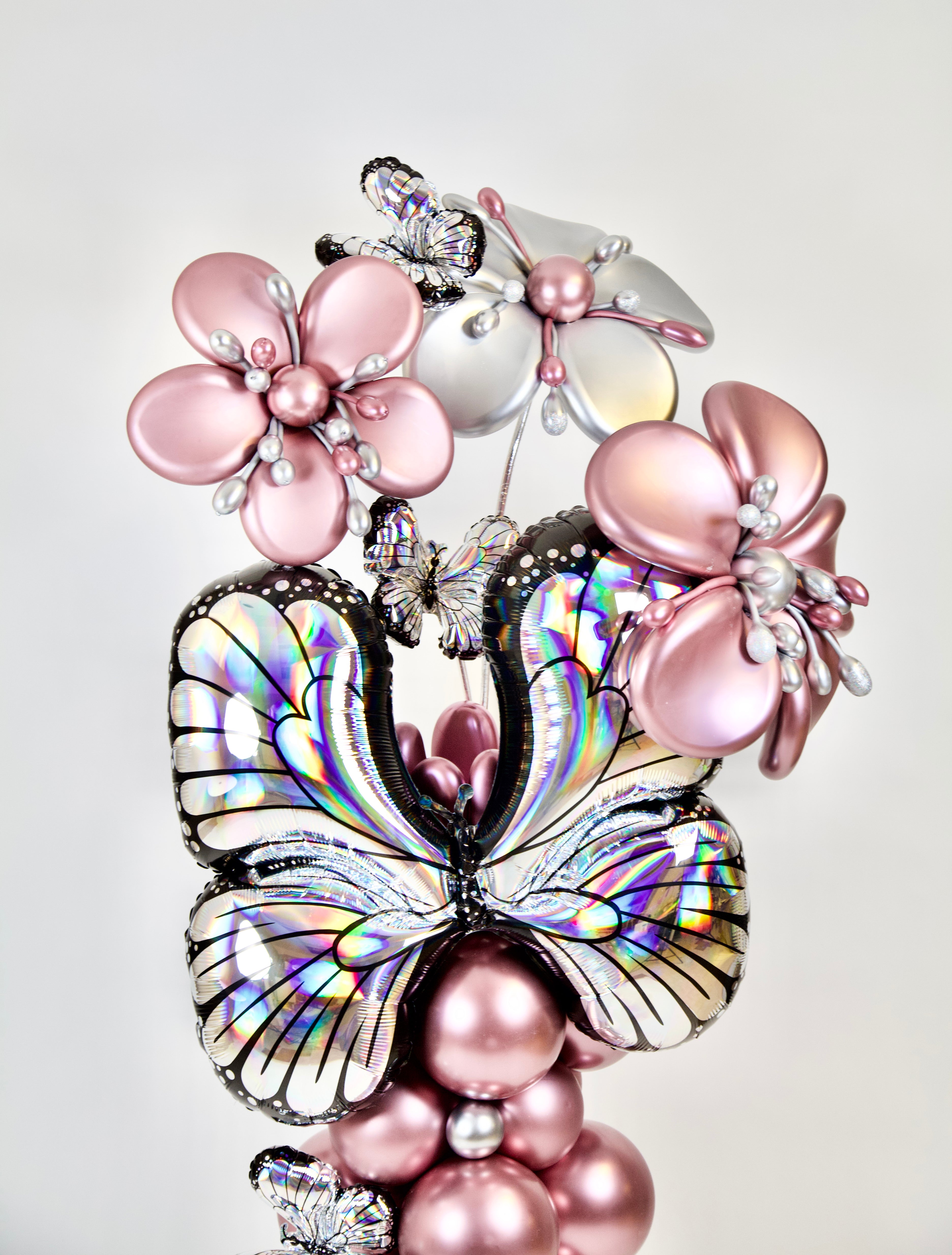 Luxury Butterfly Flower Balloon Column