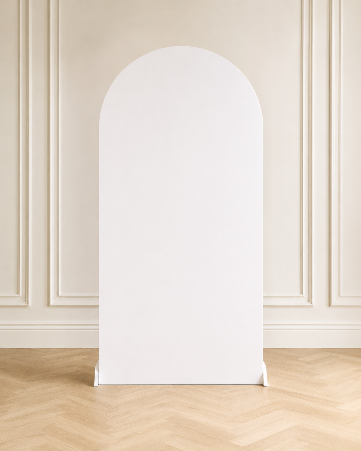 Arched wooden backdrop panel rental, 7.5 ft by 4 ft