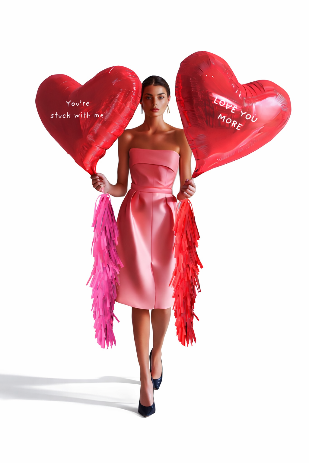 Luxury red heart balloon bouquet for Valentine's Day delivery in Toronto and Richmond Hill by La La Land Party Decor