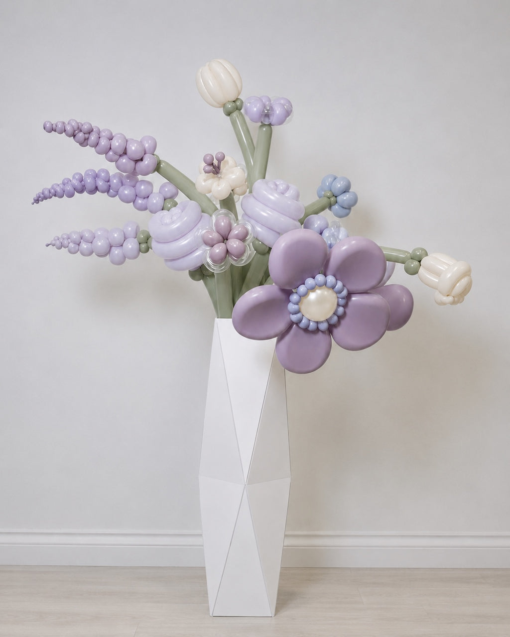 Lavender, lilac and ivory pastel flower balloon bouquet in Toronto and GTA