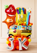 Personalized school bus Back to School balloon arrangement with initials in Toronto