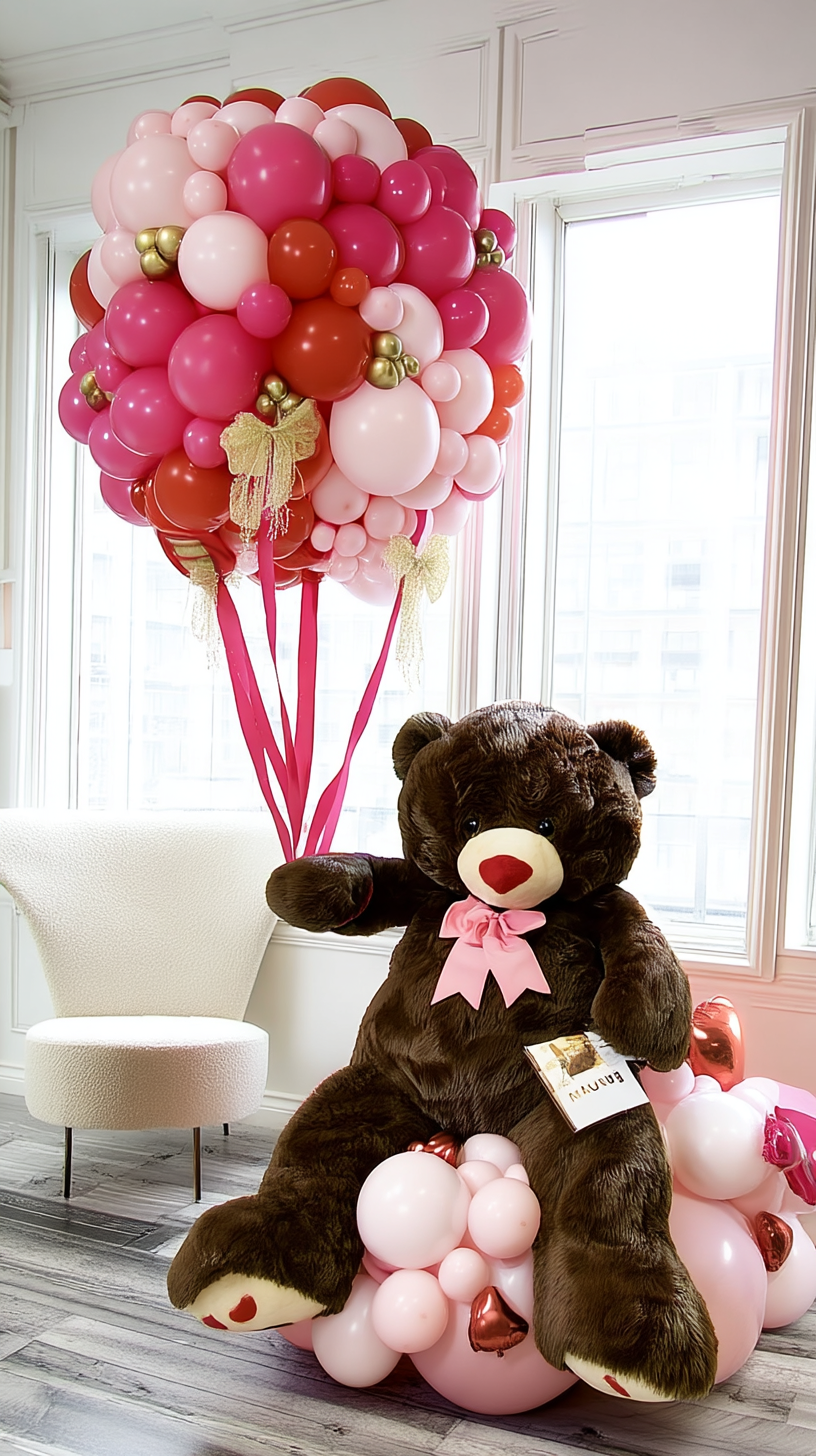Luxury Teddy Bear Balloon Bouquet – Romantic Gift Balloon Arrangement Toronto