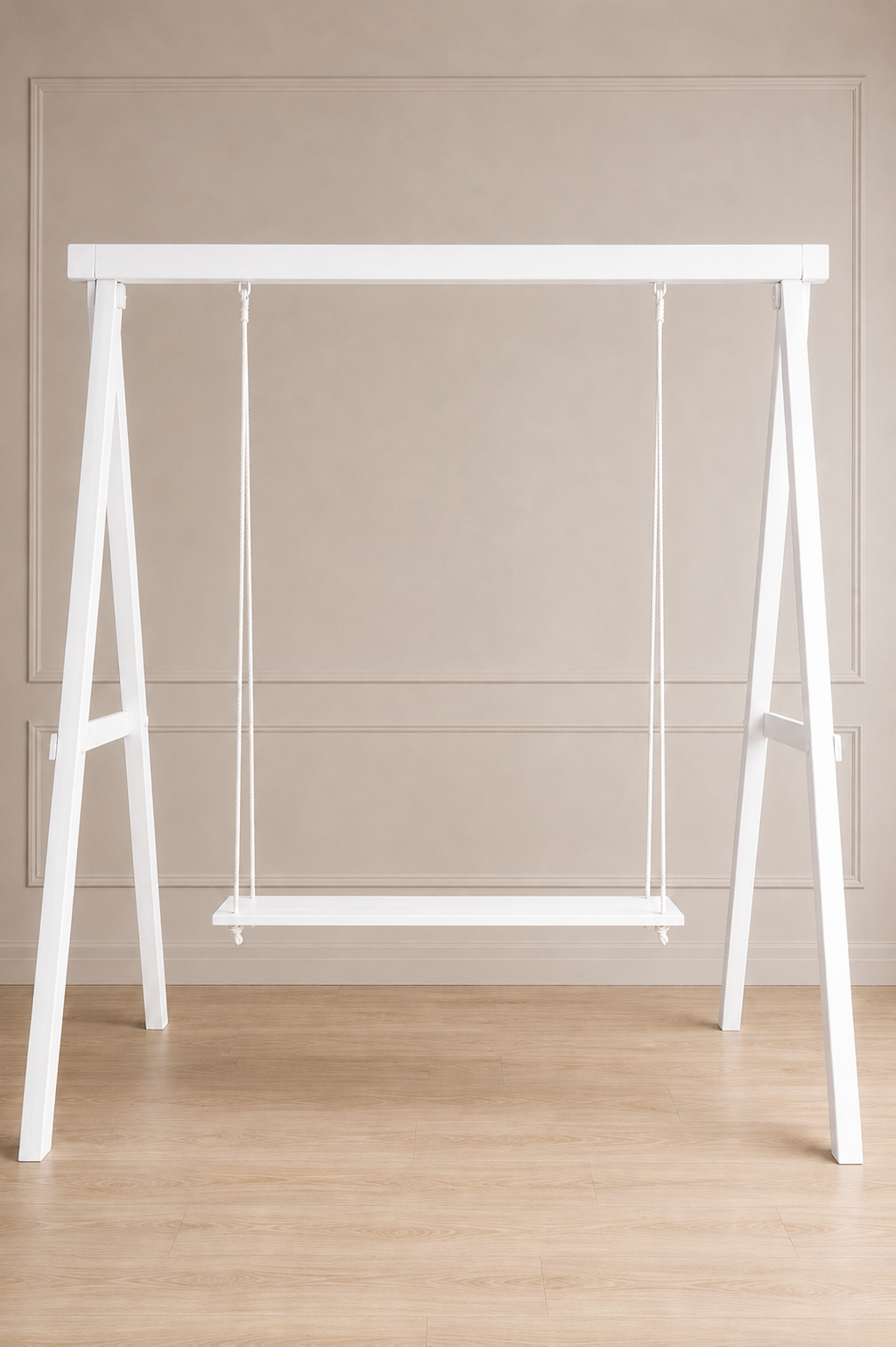 White 8 ft by 8 ft freestanding event swing rental in Toronto and the GTA