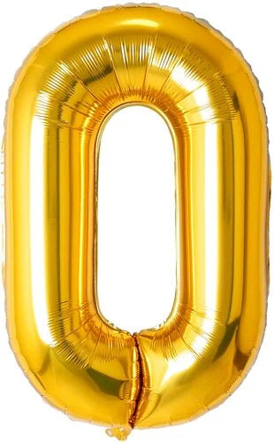 Gold foil number balloons