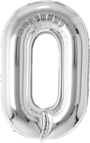 Silver foil number balloons