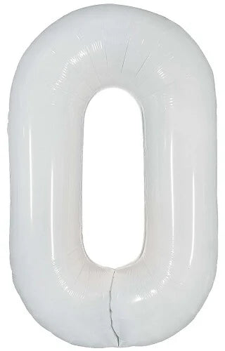 White foil number balloons