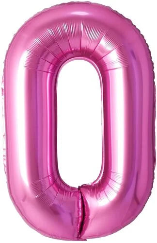 Pink foil number balloons